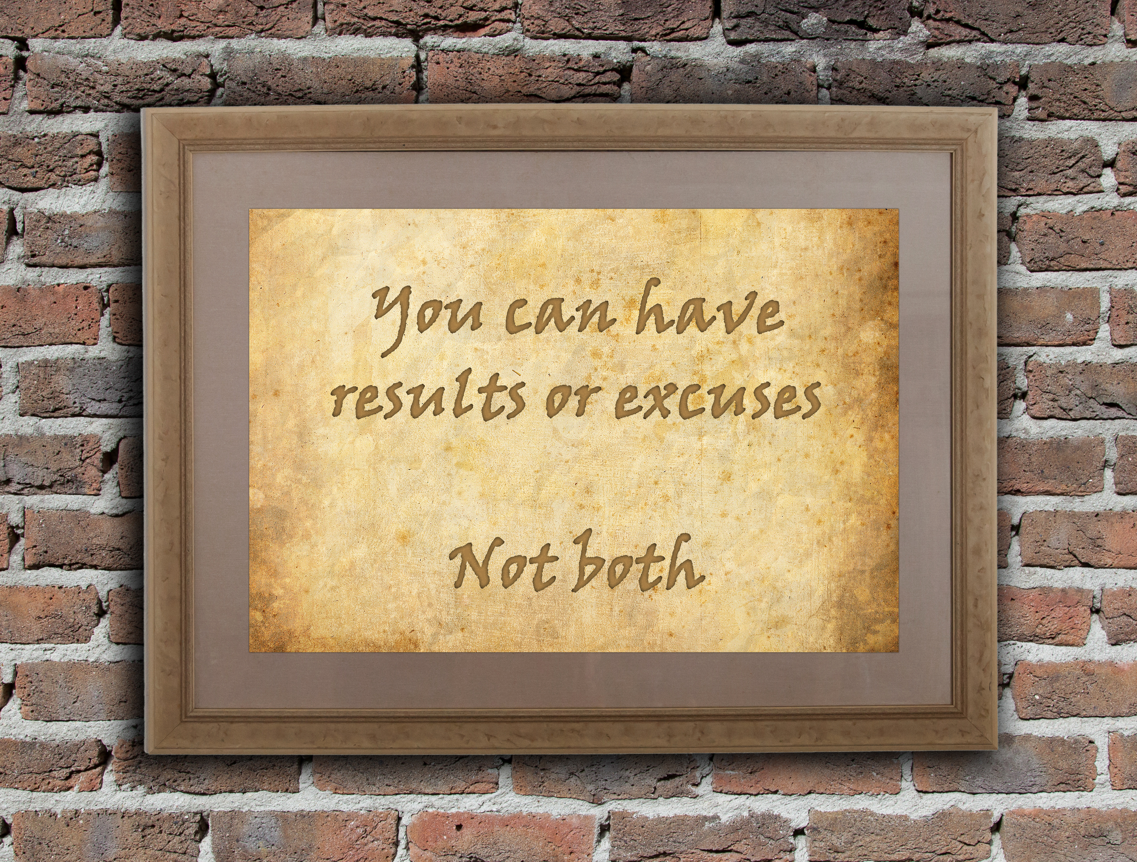 You can have results or excuses, not both